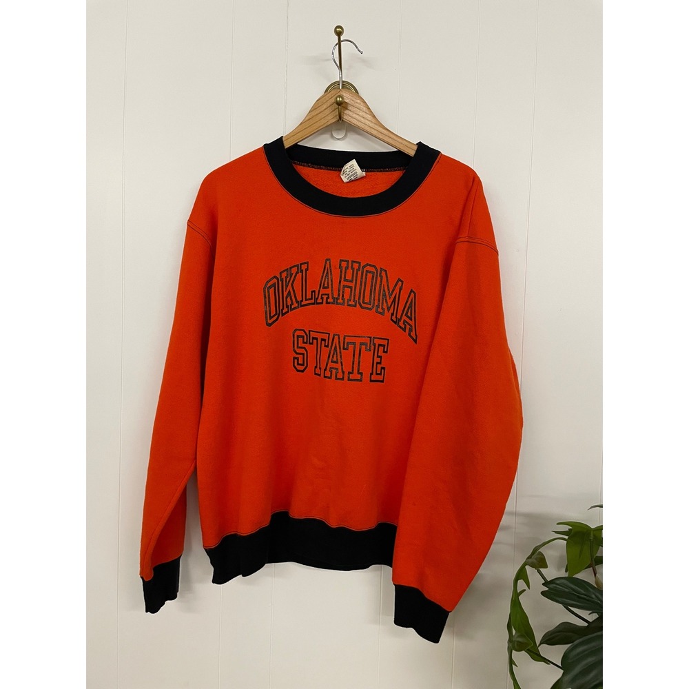Vintage Oklahoma State Sweatshirt Paramount Sportswear Orange Black Mens XL USA